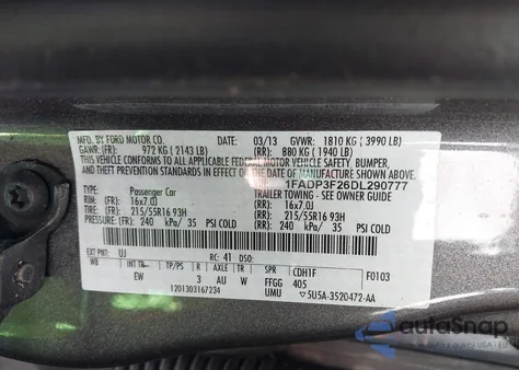 2013 Ford Focus Se from USA, damaged, VIN 1FADP3F26DL290777